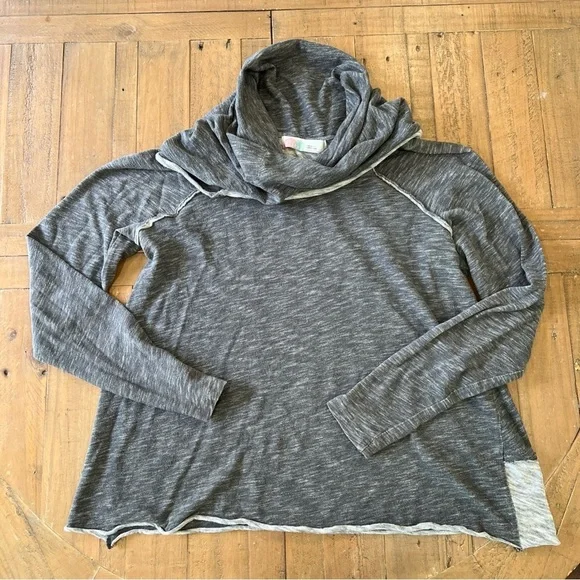 FREE PEOPLE Beach One Body Cocoon Cowl Neck Pullover Top Long Sleeve Gray Small - Picture 2 of 8